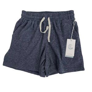 Johnny Was Calme Cozy Pull On Shorts Blue White Chambray Casual Extra-Small XS